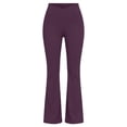 thumbnail image 4 of ThriftyPlait High Rise Flare Yoga Pants for Women Stretchy Crossover Waistband Flattering Bootcut Leggings Soft Workout Lounge Trousers for Gym, 4 of 7