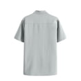 thumbnail image 4 of ZZHZGZ Fourth of July Mens Dress Shirts Male Casual Shirt Top Solid Top Loose Shirt Short Sleeve Stand Button Top Shirt Late July Mens Black Tshirts Multipack Xl, 4 of 4