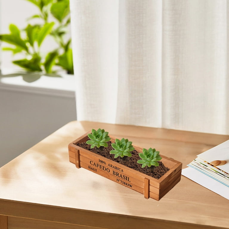 JingChun 1Pc Narrow Planter Box, Wooden Planter, Wooden Pots for Plants,  Rectangle Succulent Plant Pot Storage Box Home office Window Shelves Decor  - Walmart.com