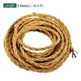 thumbnail image 2 of Uxcell 5 M/16.4 Ft 3 Core 18AWG Vintage Twisted Cloth Covered Electrical Wire Gold Tone, 2 of 5