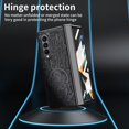 thumbnail image 3 of MonsDirect for 7.6 inch Samsung Galaxy Z Fold 4 5G 2022 Case, Mechainical Gear Clear Plating Frame Hard PC Back Shell With Screen Protector, Slim Folding Hinge Protection for Galaxy Z Fold 4, Black, 3 of 7