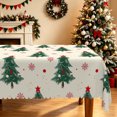 thumbnail image 2 of Duangreer Beige Christmas Rectangle Tablecloth, Retro Cartoon Xmas Tree Print Waterproof Wrinkle Resistant, 60 x 84 Inch, Washable Table Cover for Party Decorations, 2 of 6