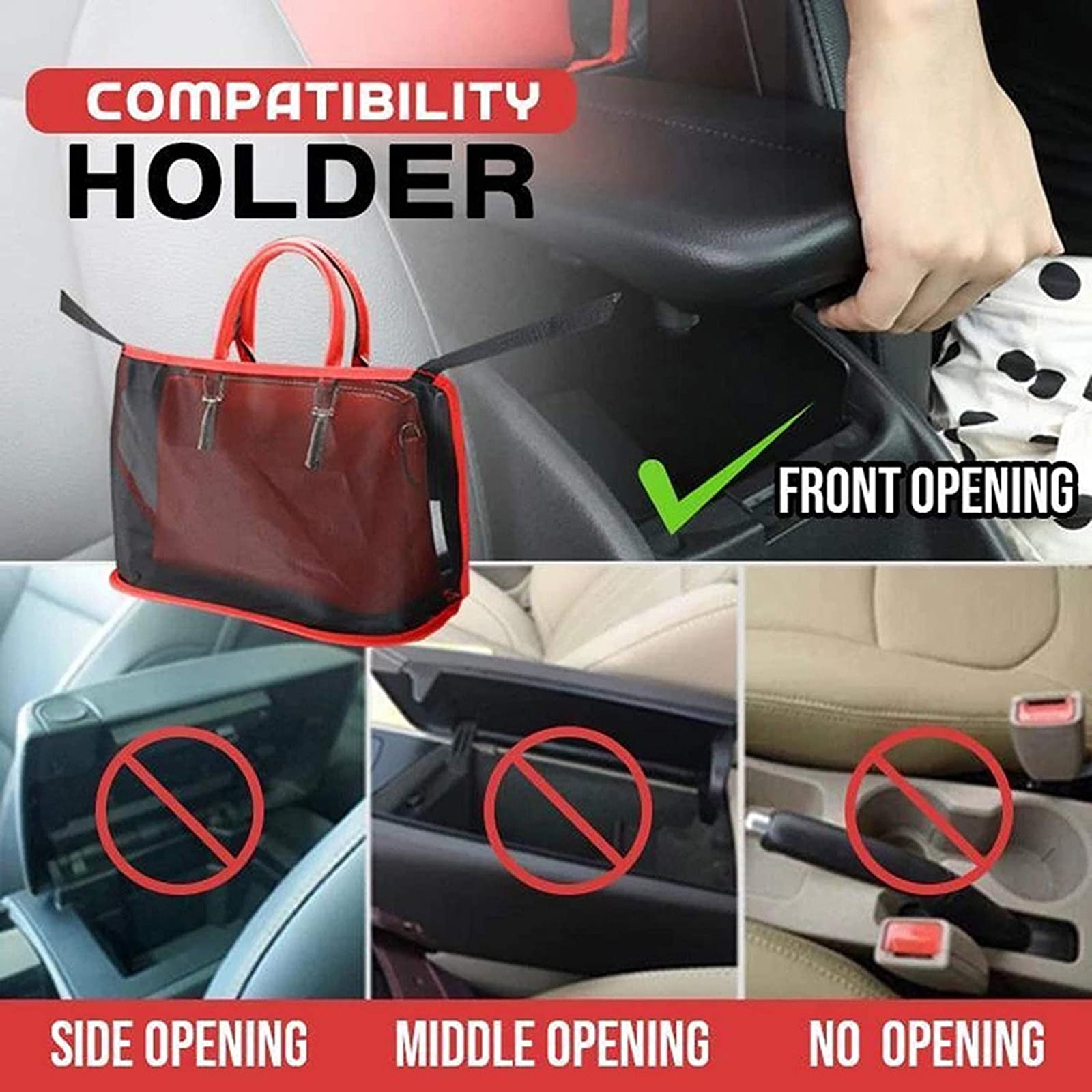 Large Capacity Car Seat Storage Net Bag for Storaging Handbag Purse Phones Cargo Tissue Kids Pets Barrier of Backseat Classic-black WAEKIYTL Car Net Pocket Handbag Holder Car Mesh Organizer