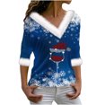 thumbnail image 1 of Birdeem Joyeux Noël Blouse Décontractée à Manches Longues Col en V pour Femmes, 1 of 1