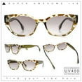 thumbnail image 2 of Womens Mod Urban City Hipster Rectangle Cat Eye Plastic Sunglasses Clear Tortoise Green - Smoke, 2 of 8