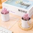 thumbnail image 2 of Set of 2 Succulents Plants Artificial Mini Fake Succulents Plants for Office Desk Accessories for Women Pink Home Vanity Decor, 2 of 6