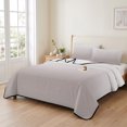 thumbnail image 2 of Twin XL Quilt Set 68''x98'', Beige Ombre Lightweight Summer Bedspread Coverlet Set with 2 Pillow Shams, White Gradient Modern Abstract Art Breathable All Season Quilt Bedding for Dorm/Guest Room, 2 of 9