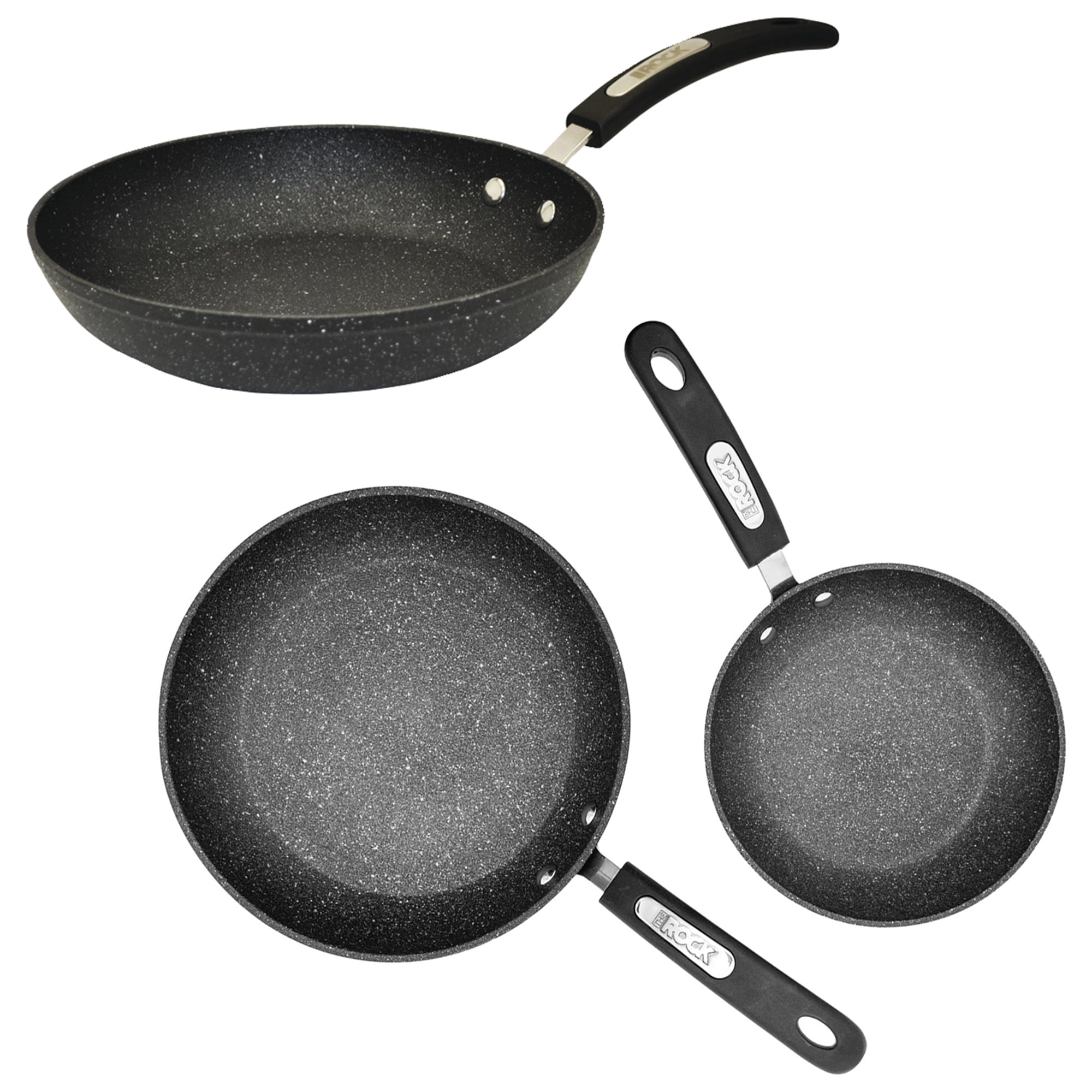 The Rock by Starfrit Set of 2 Fry Pans with Bakelite Handles and Fry