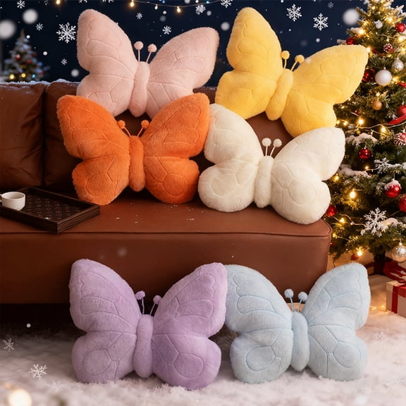 AZXY Butterfly Throw Pillow, Soft Valentine's Day Decorative Cushion for Sofa Couch Bed, Sweet Love Gift for Lover Kids, Perfect for Valentine's Day Mother's Day Christmas Home Decor