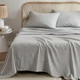 thumbnail image 3 of Hyde Lane Organic Linen Sheet Set - 4 Pcs Linen Cotton Bed Sheet Queen Size, Luxury French Flax Cotton Blend Sheets for All Seasons - Soft & Breathable, 15" Deep Pocket (Queen, Grey), 3 of 16