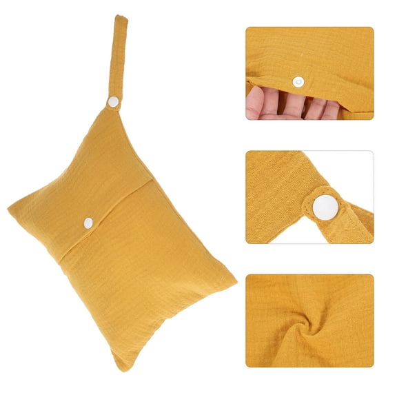 KONTONTY Small Diaper Bag Baby Gear Organizer Travel 23.5X18X0.5CM Yellow