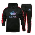 thumbnail image 3 of Chándal con estampado de Colour King para hombre, sudadera con capucha informal de alta calidad y pantalones deportivos, conjunto de 2 piezas, ropa deportiva para correr y fitness, 3 of 4
