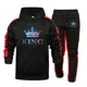 thumbnail image 1 of Chándal con estampado de Colour King para hombre, sudadera con capucha informal de alta calidad y pantalones deportivos, conjunto de 2 piezas, ropa deportiva para correr y fitness, 1 of 3