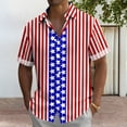 thumbnail image 4 of Ankishi American Flag Button Up Shirt US Flag Print Casual Short Sleeve Summer Shirt Vacation Tops for Memorial Day, 4 of 8