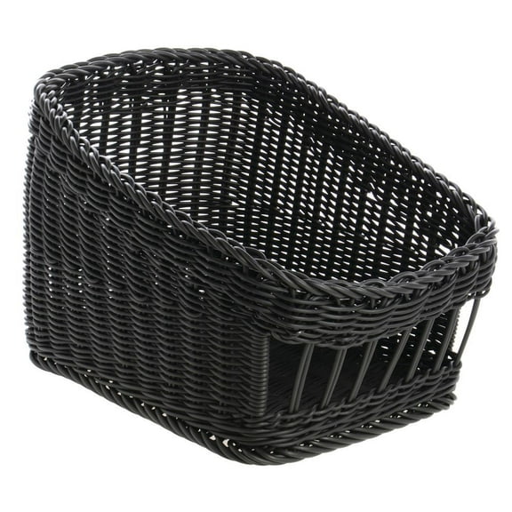HUBERT Wicker Tapered Storage Basket Black - 11 3/4"L x 15 3/4"W x 6 3/4" to 10 5/8"H