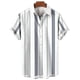 thumbnail image 3 of Camisa de moda con estampado de rayas, blusas de verano de gran tamaño para hombre, ropa informal de manga corta con botones, blusas de gran tamaño, camisas hawaianas, 3 of 5