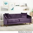 thumbnail image 6 of Noble House Currie Tufted Velvet Sofa, Blackberry, Dark Walnut, 6 of 12