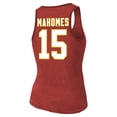 thumbnail image 3 of Women's Majestic Threads Patrick Mahomes Red Kansas City Chiefs Name & Number Tri-Blend Tank Top, 3 of 3