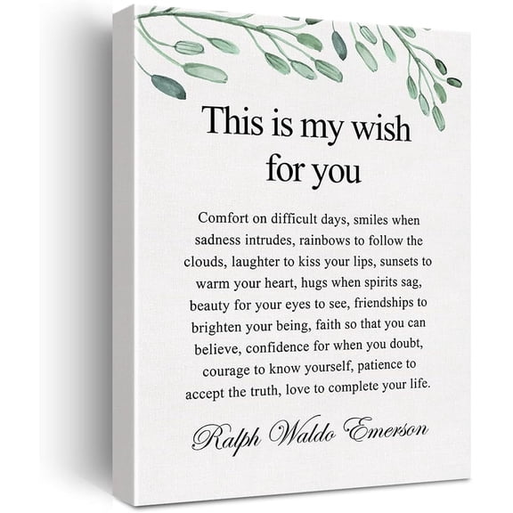 Inspirational Quotes Canvas Wall Art Motivational This is My Wish for You Quote Canvas Print Positive Canvas Painting Office Home Wall Decor Framed Gift 12x15 Inch