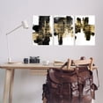 thumbnail image 2 of Stupell Industries Bold Black Brushstrokes Golden Distressed Accent Wall Plaque by Alex Wise, 2 of 5