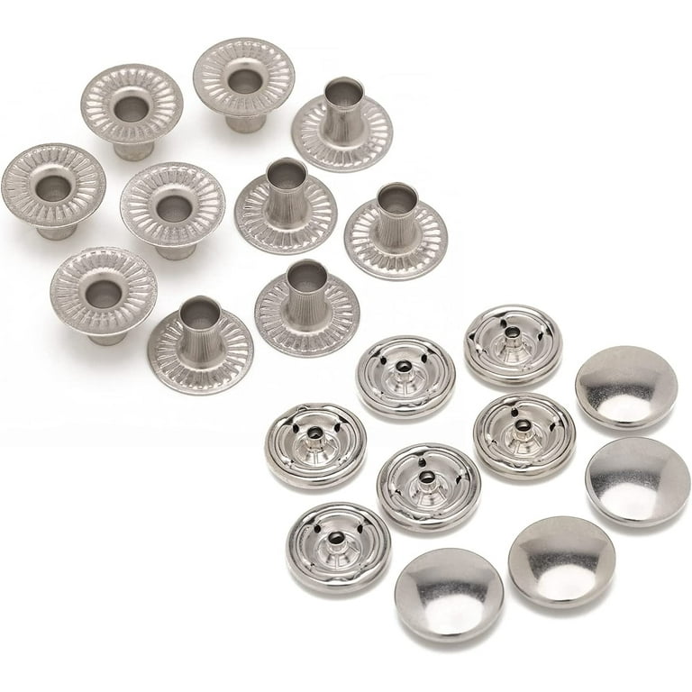 Snap Fasteners 150pcs Stainless Steel Snap Fasteners 15mm Metal Snap  Fasteners Set of 2 Fastening Tools