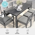 thumbnail image 5 of Martha Stewart Indoor-Outdoor Patio Set with 71" Table and 8 Dining Chairs with Gray Brushed Woodgrain Aluminum Finish and Gray All-Weather Seat Cushions, 5 of 12