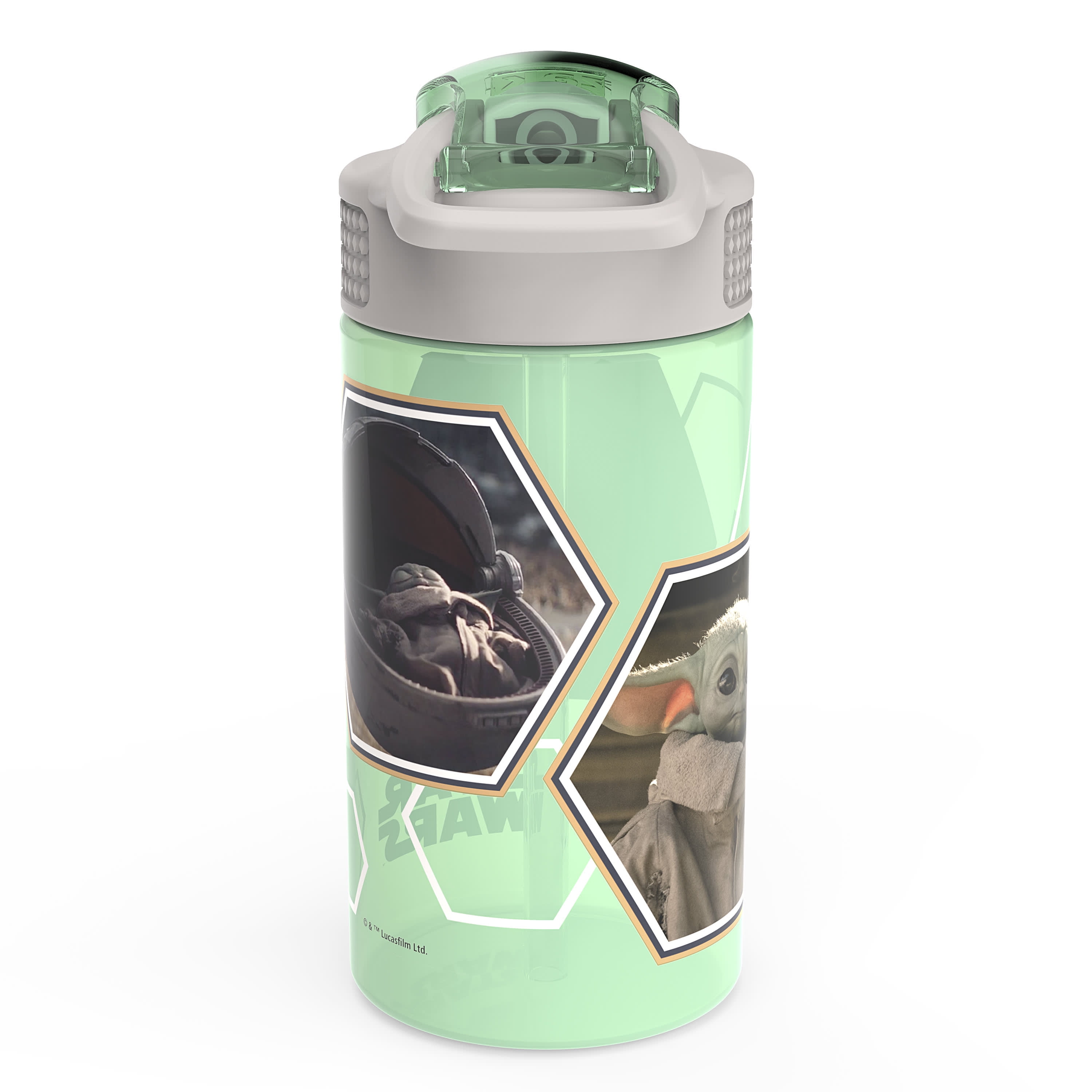 Zak Designs 20oz Stainless Steel Kids' Water Bottle with Antimicrobial Spout 'Star Wars Mandalorian The Child