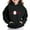 Black, variant on JUSLIO Girls Hoodies Fall/Winter Solid Color Hooded Sweatshirt Casual Athletic Long Sleeve Tops Sweatshirts Black(4 Years)