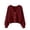 *Red, variant on ClodeEU Women's V Neck Button Down Cropped Cable Knit Cardigan,Long Sleeve Loose Vintage Knit Outerwear Beige,Women's Plus Free Size