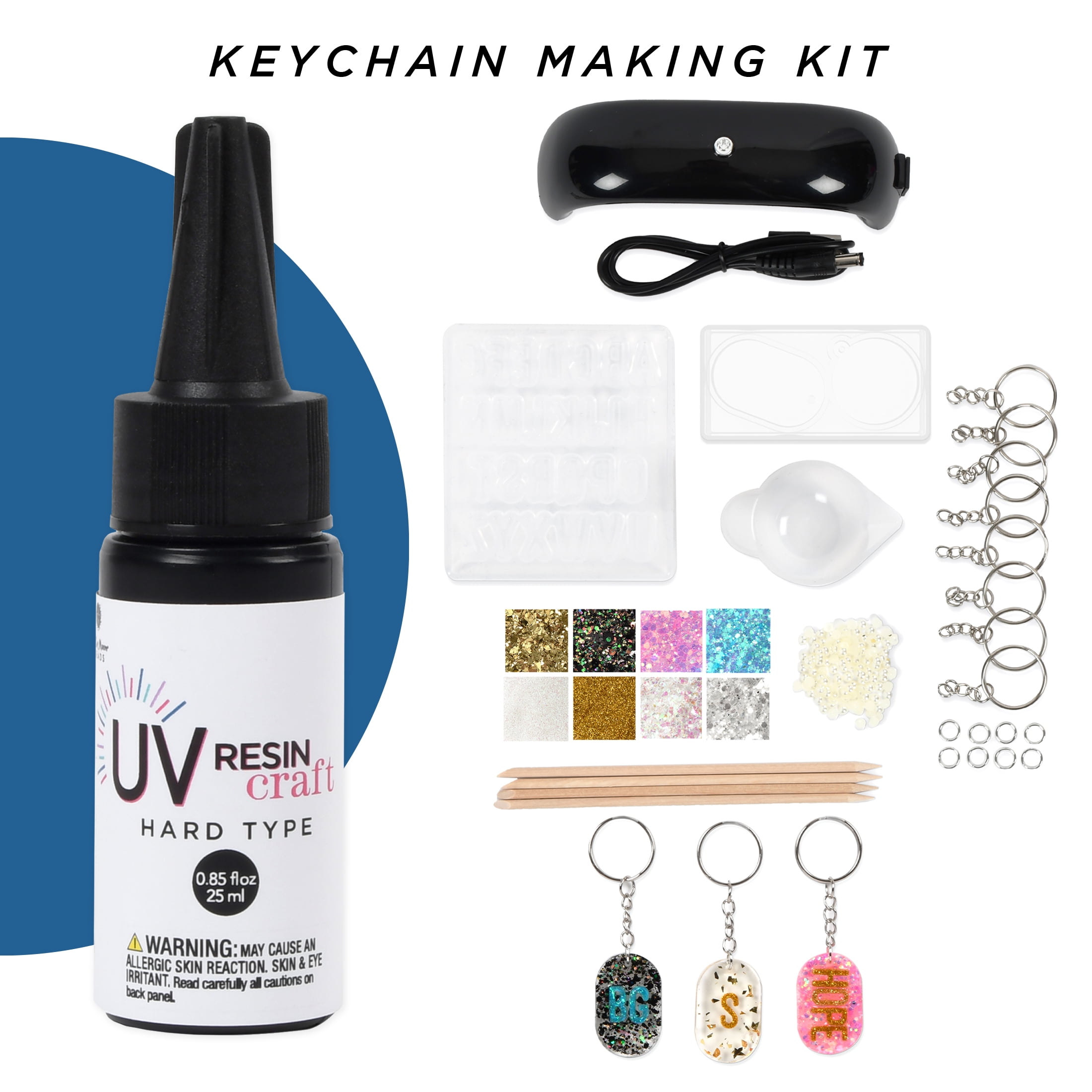 Blue Moon Beads UV Resin Monogram keychain-making Kit