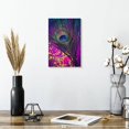 thumbnail image 2 of Elephant Stock Speckled Peacock Feather Wall Art - Vertical Canvas Wall Art - Living Room Wall Decor - Decor Elements Canvas - Blue And Yellow Decor - 8" x 12", 2 of 8