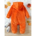 thumbnail image 3 of Wassery Baby Girls Boys Halloween Clothes 6M 12M 18M 24M Pumpkin Print Long Sleeve Hooded Infant Jumpsuit Newborn Clothes 0-24 Months, 3 of 9