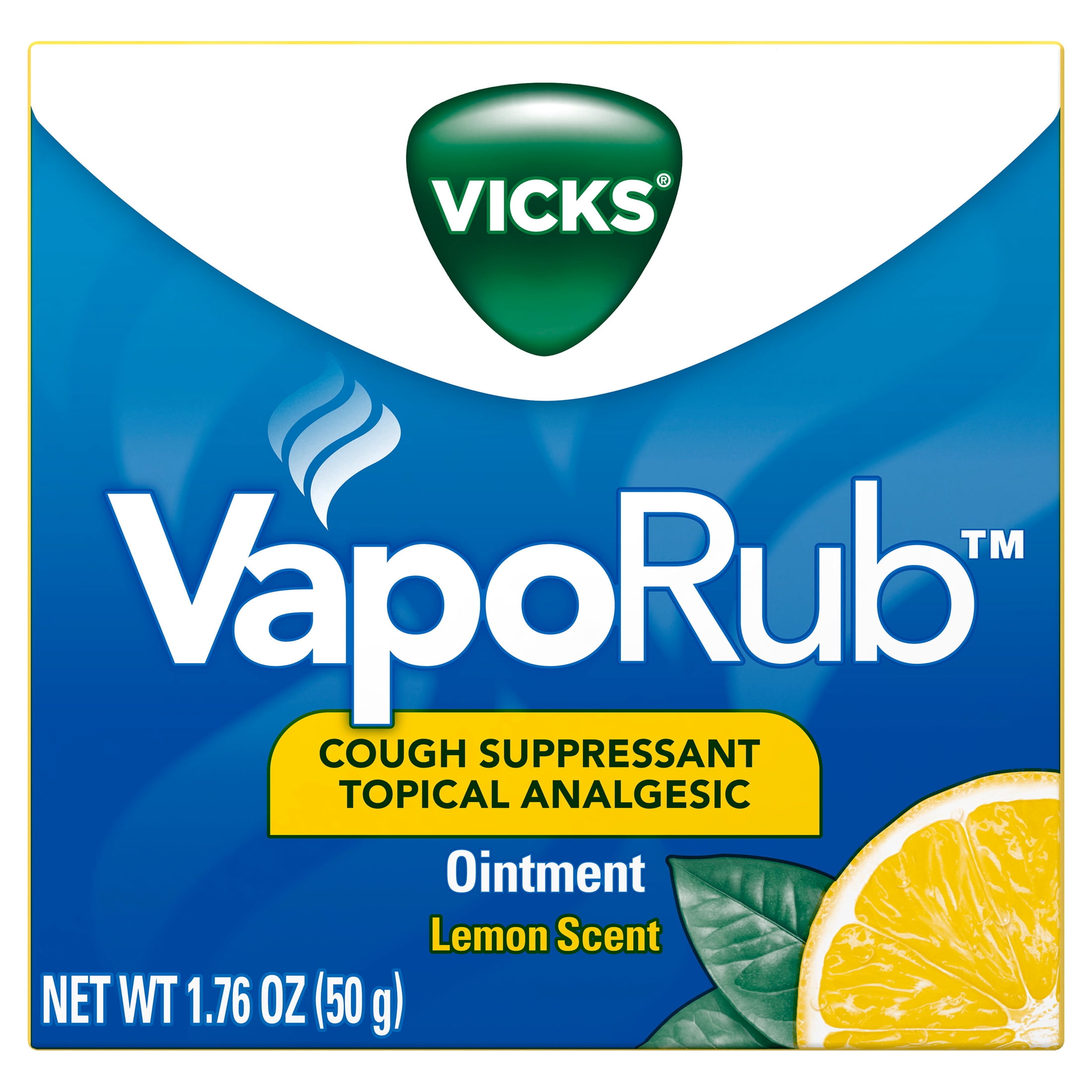 Vicks VapoRub Topical Chest Rub & Analgesic, Lemon Scent, 1.76 oz
