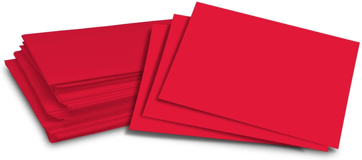 8.5 x 5.5 Red Color Paper, 24w (90gsm), Half Letter Size, 500 Sheets
