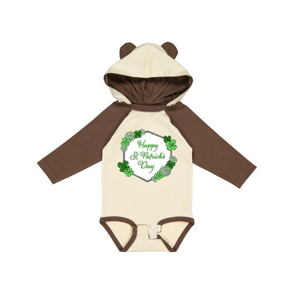 Inktastic Happy St. Patrick's Day Clovers Boys or Girls Long Sleeve Baby Bodysuit