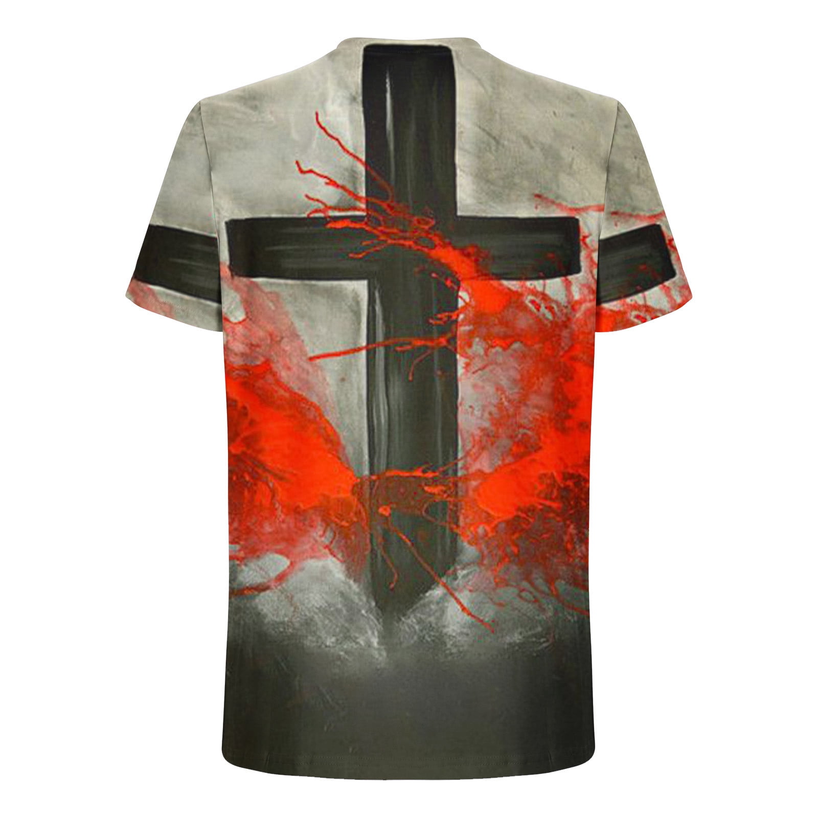 T-shirt Homme Imprimé 3D Patchwork – Manches Courtes – Fait Main – Été