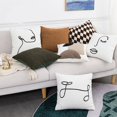 thumbnail image 3 of CNKOO Abstract Embroidery Cushion Cover Abstract Line Pillow Case Geometric Pillow Cover for Home Office Car Sofa E, 3 of 8