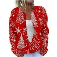 thumbnail image 3 of QATAINLAV Ugly Christmas Sweaters Womens Plus Size Button Down Cardigan Sweaters Funny Print Holiday Cozy Knitted Coats, Multicolor, XXXXL, 3 of 6