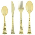 thumbnail image 3 of EcoQuality Gold Stroke White Dinner Set Round Plastic Plates with Silver Spoon Fork Knives Tumblers, Disposable Party Plate, Heavy Duty Salad Plates, Cutlery Table Set, Wedding, Tableware (120), 3 of 3