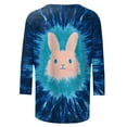 thumbnail image 5 of Cavosen Happy Easter Shirts for Women 3/4 Sleeve Summer Bunny Tie Dye Print Pullover Tops Round Neck Holiday Blouse Vacation Festival T Shirts Loose Dressy Trendy Tees XL, 5 of 5