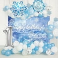 thumbnail image 4 of AOWEE Frozen Birthday Party Decoration Supplies, Blue White Ice Snow Balloon Garland Arch Kit with Snowflake Foil Balloon for Girl 4th Birthday Baby Shower, 4 of 6