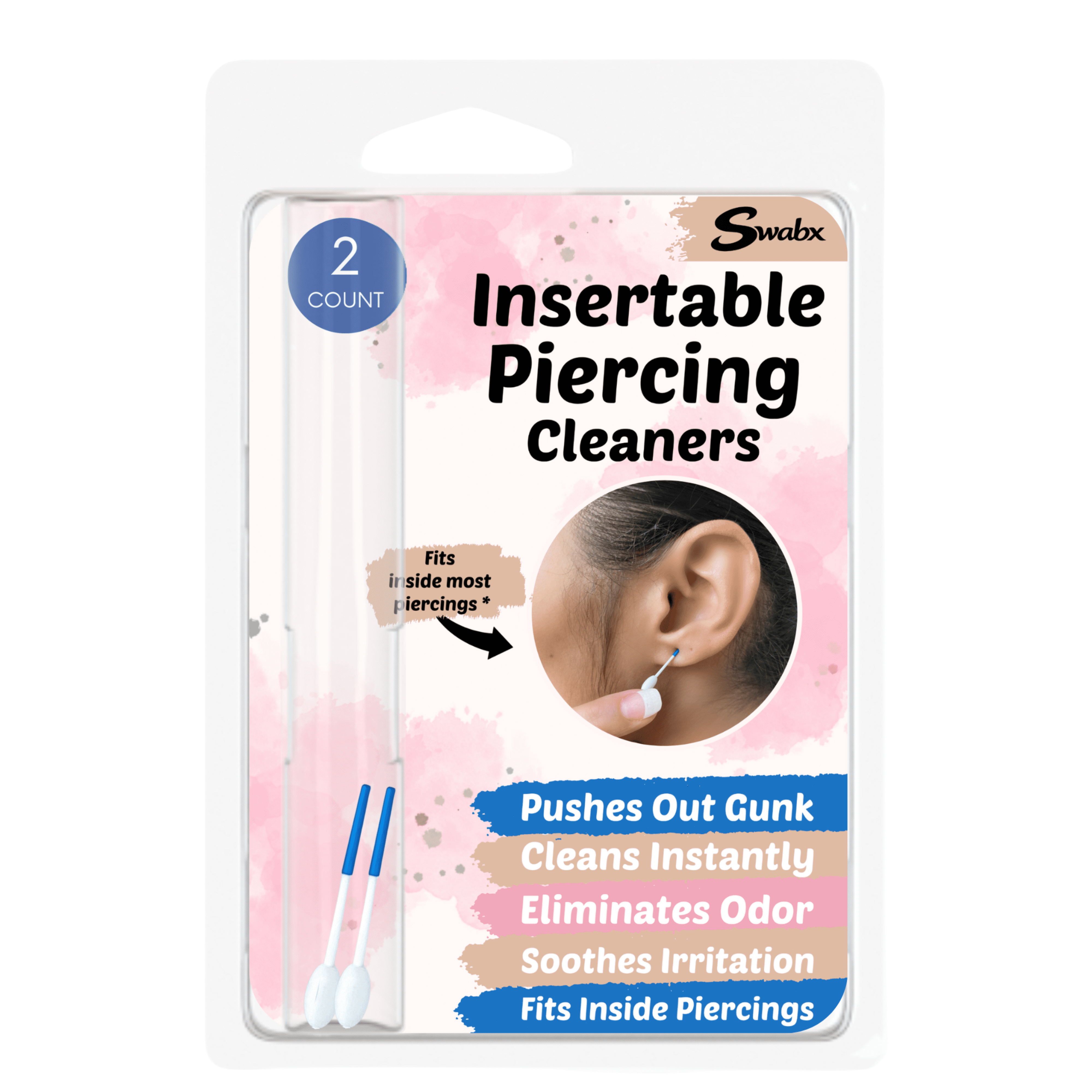 Insertable Piercing Applicator Sturdy Tips - 2 Count