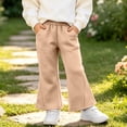 thumbnail image 5 of Spazoro Girls Flare Sweatpants, Solid Color Side Pockets Elastic Waist Casual Loose Fit Fashion Trousers Coffee Size 6, 5 of 8