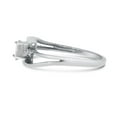 thumbnail image 4 of 10k White Gold Oval White Topaz And Diamond Wave Ring, 4 of 6