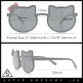 thumbnail image 3 of Kids Size Girls Cute Bow Tie Kitty Ear Rimless Plastic Sunglasses White - Black, 3 of 7