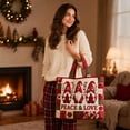 thumbnail image 5 of Christmas Quilted Tote Bag, Holiday Shoulder Tote Bag, Large Capacity Laptop Handbag With Cup Holder, Ideal Holiday Gift For Women Work Travel Shopping, 5 of 5