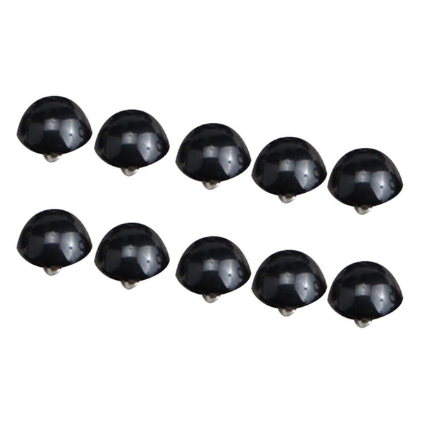 ColoMX 200 botones de ABS, forma de seta, con forma de cúpula, para coser, globo ocular, bola de animales, ojos de juguete, accesorios de bricolaje (18L = 11.5 MM, negro)