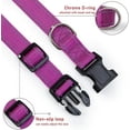 thumbnail image 3 of YSTINNG Reflective Dog Collar with Buckle Adjustable Safety Nylon Collars for Small Medium Large Dogs, Purple XS YD72-101, 3 of 7