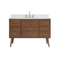 thumbnail image 3 of Elegant Decor Boise 48" MDF Bathroom Vanity with Backsplash in Walnut Brown, 3 of 8