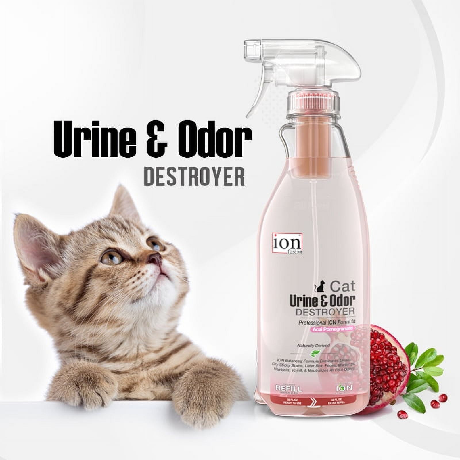 ION Fusion Cat Urine & Odor Destroyer - 2 Bottles in 1. 32oz